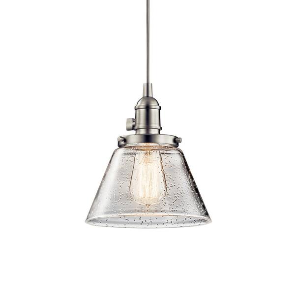 Kichler Avery 8 25 In 1 Light Brushed, Clear Seeded Glass Pendant Light Shades