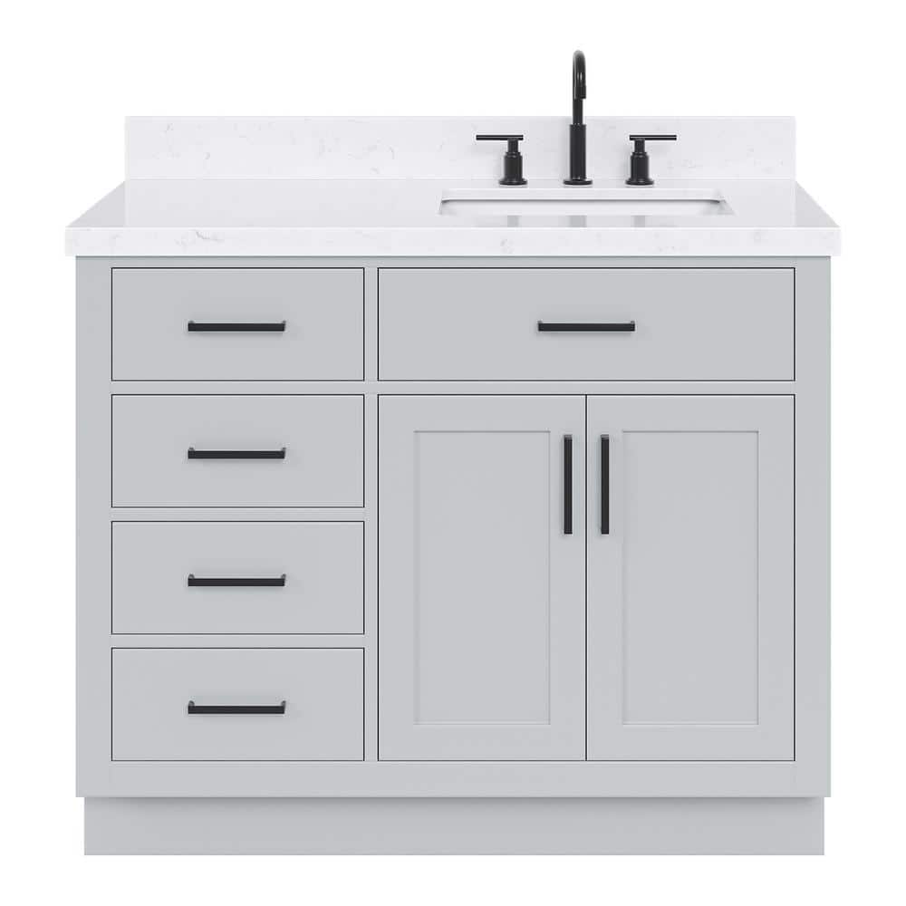 Hepburn 42" Gray Hardwood Freestanding Single Basin Vanity