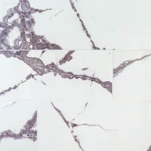 Glossy Lilac White 8 in. x 24 in. Glossy Subway Ceramic Wall Tile (1.29 sq. ft./Each)
