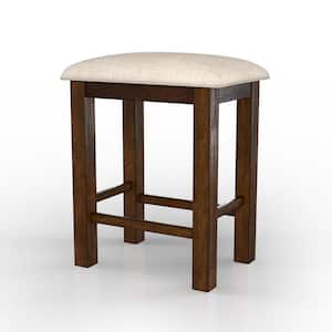 Creeke 25 in. Rustic Oak and Beige Backless Wood Counter Height Stools (Set of 2)