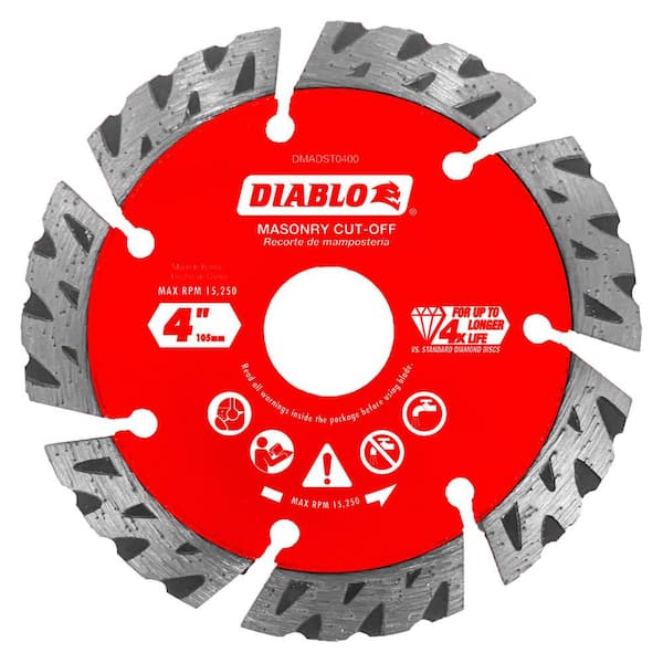 4 in. Diamond Segmented Turbo Cut-Off Discs for Masonry