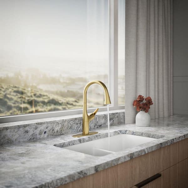 KOHLER Safia 1-Handle Pull Down Sprayer Kitchen Faucet with