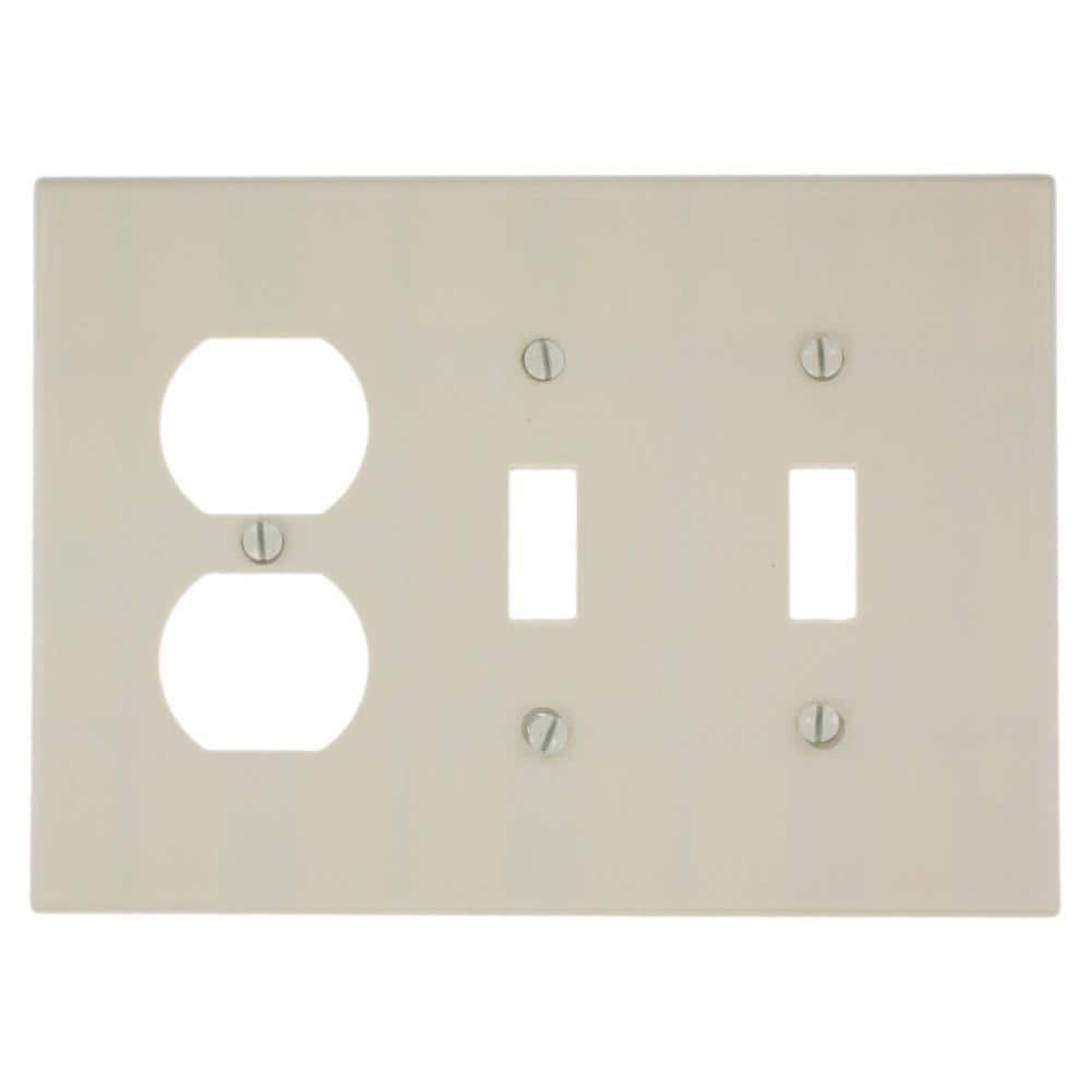 Light Almond 3-Gang Thermoset Plastic Wallplate