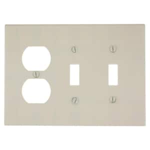 Almond 3-Gang 2-Toggle/1-Duplex Wall Plate (1-Pack)