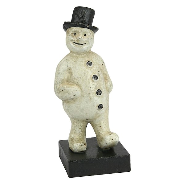Design Toscano 6.5 in. x 3 in. Top Hat Snowman Still Action Die-Cast Iron Coin Bank