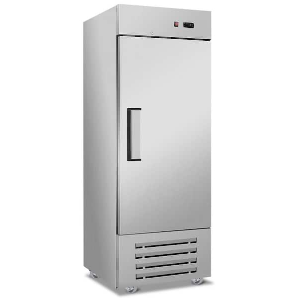 27 in. 18.68 Cu. ft. Auto/Cycle Defrost Upright Freezer in Stainless Steel With 4 Casters and Adjustable Shelves