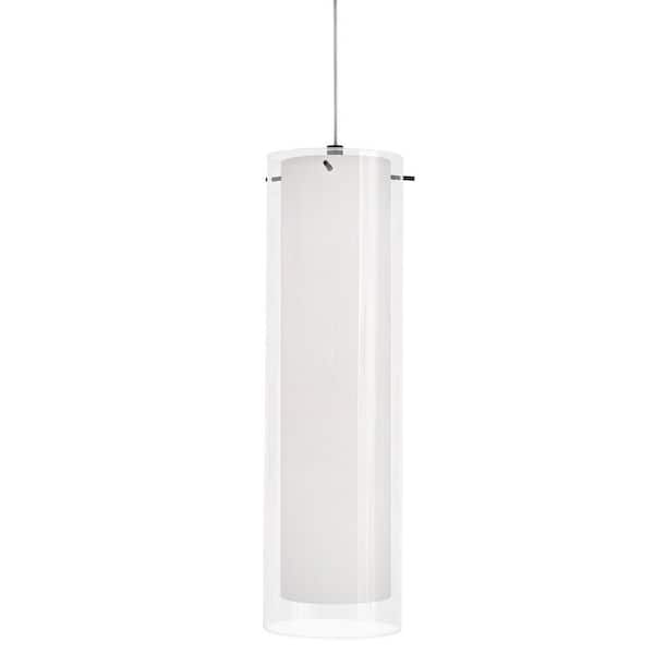 AFX View 12-Watt 1 Light Integrated LED Pendant Light Black with Clear Clear Glass Shade
