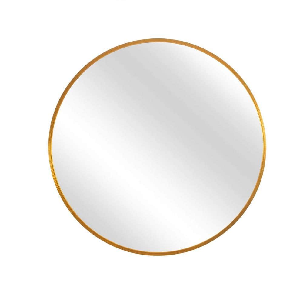 32 in. W x 32 in. H Round Framed Gold Mirror