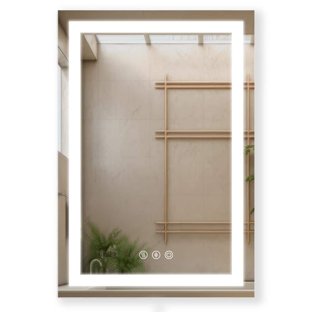 N36THR 24 in. W x 36 in. H Rectangular Frameless Led Mirror-Dimmable Wall B