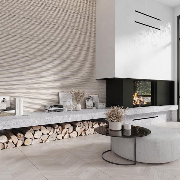 Bois White 15.75 in. x 47.25 in. Matte Ceramic Subway Deco Wall Tile (14 Cases/217 sq. ft./Pallet)