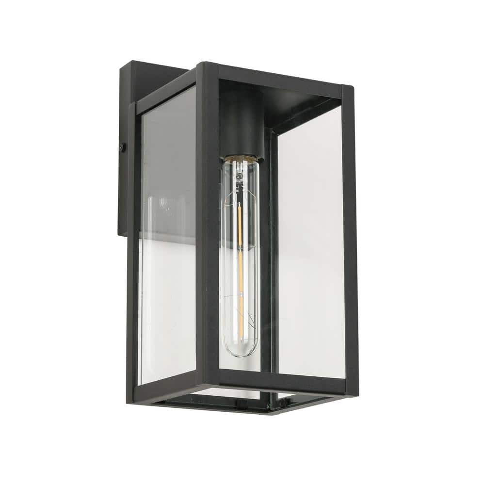 Black not Motion Sensing Outdoor Hardwired Wall Lantern Sconce, No Bulbs In
