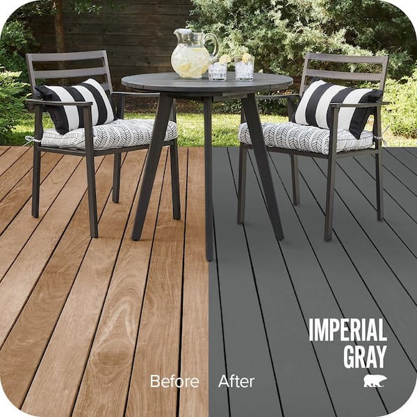 1 gal. #PPU26-02 Imperial Gray Solid Color Waterproofing Exterior Wood Stain and Sealer
