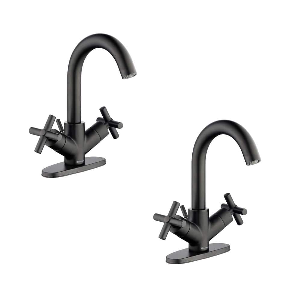 Glacier Bay Dorset Cross DoubleHandle SingleHole Bathroom Faucet in