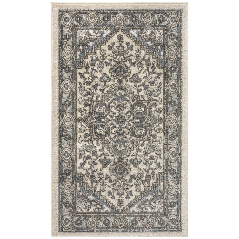 Concerto Ivory Blue 2 ft. x 4 ft. Center medallion Transitional Area Rug price history on PriceWatchPro