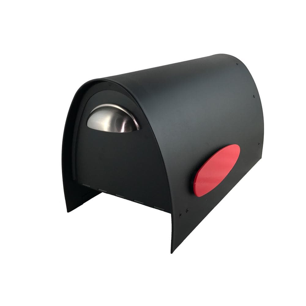 Matte Black Stainless Steel Post Mounted Mailbox