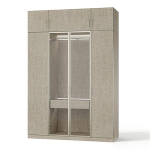Homsee 31.5 in. W Gray Freestanding Closet System with Doors and
