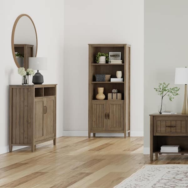 Simpli Home Lev SOLID WOOD 39 in. Wide Contemporary Medium