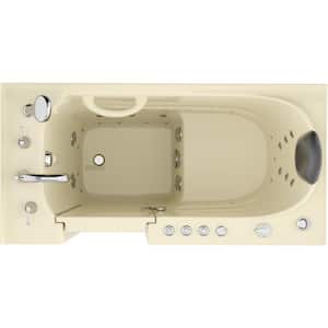 Safe Premier 53 in. L x 26 in. W Left Drain Walk-in Air and Whirlpool Bathtub in Biscuit