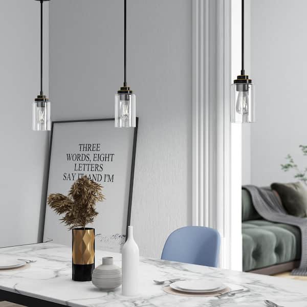 1-Light Modern Indoor Hanging Light Fixtures Industrial Pendant Lights (Oil Rubbed Bronze-3 Pack)