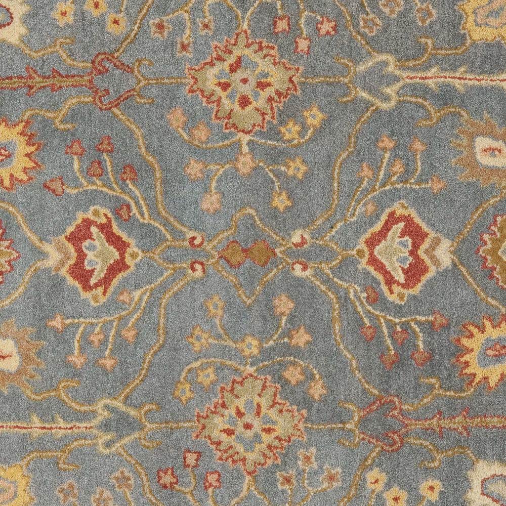 Handmade Blue Wool Tufted Square Area Rug, 8' x 8'
