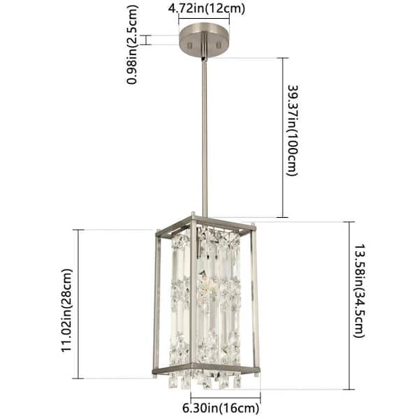 Henveton Jasslynn 60 Watt 1 Light Brushed Nickel Luxury Henveton Jasslynn 60 Watt 1 Light Brushed Nickel Luxury