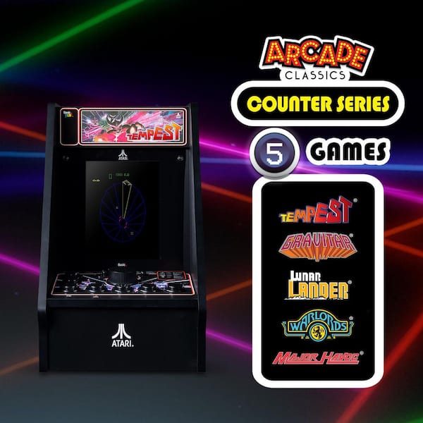 ARCADE CLASSICS Atari Tempest Counter Series Arcade Game with 8 in