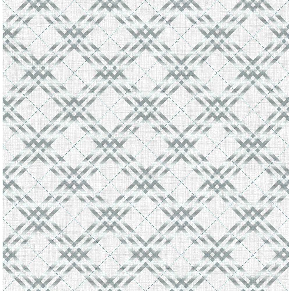 Wallquest Diagonal Plaid Paper Strippable Roll (Covers 56 sq. ft