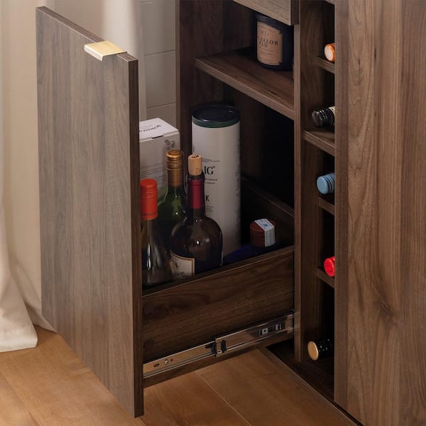 South shore bar cabinet deals with bottle and glass storage