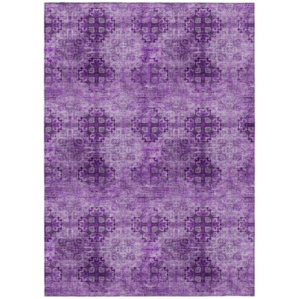 Eggplant 5 ft. x 8 ft. Woven Floral Medallion Rectangle Indoor/Outdoor Area Rug price history on PriceWatchPro