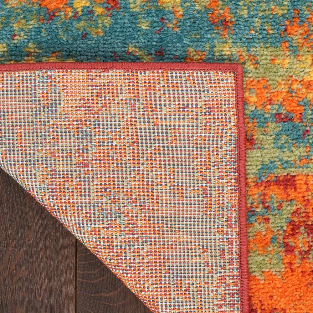 Flame Red and Yellow Synthetic 4' x 6' Area Rug