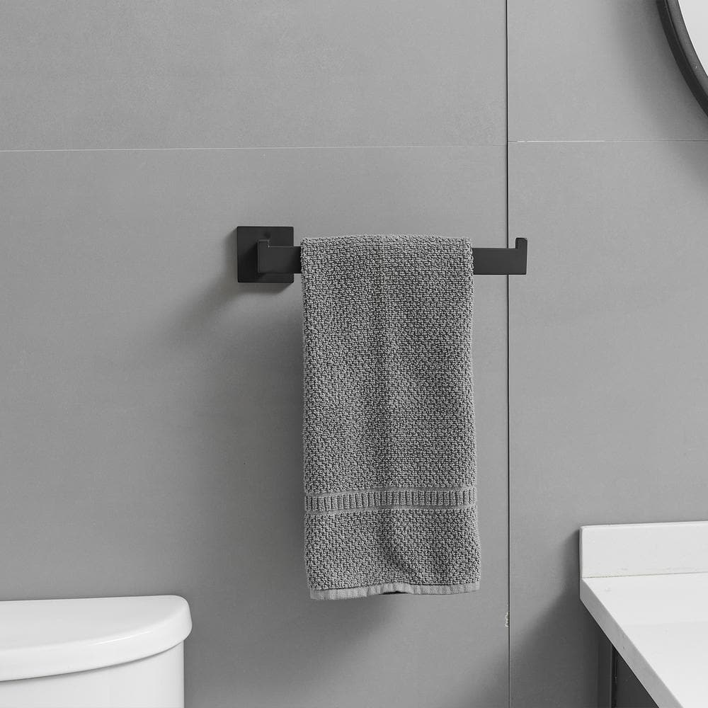 Matte Black Stainless Steel 4-Piece Bathroom Hardware Set