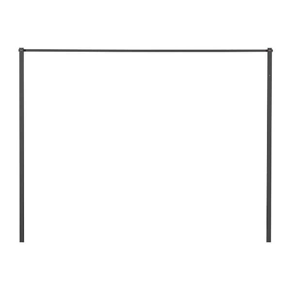Fold Down Outdoor Clothesline Ground Mount Kit in Iron Gray Powder Coated Steel