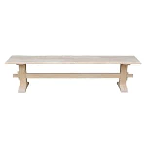 Unfinished 72 in. W Live Edge Trestle Bench
