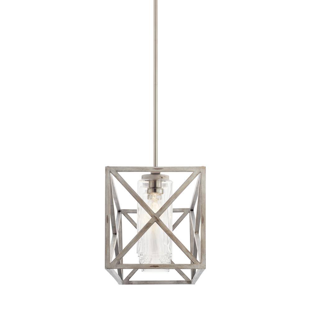48" Black and White Rustic Farmhouse 7-Light Chandelier