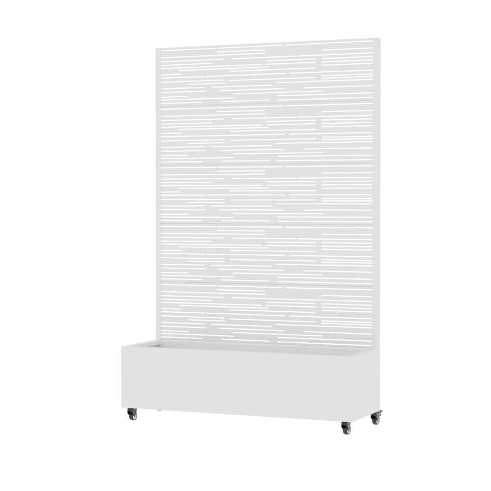 72 in. H x 47 in. W White Metal Planter Box Raised Garden Bed with Privacy Screen for Balcony Porch Yard price history on PriceWatchPro