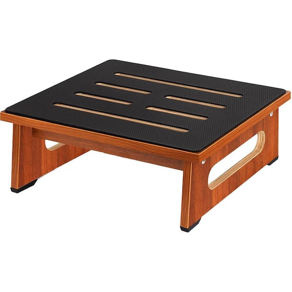 Unbranded Single Step Stool for Seniors with Non-Slip Rubber Surface, Portable Wooden Riser, 450 lbs. Capacity