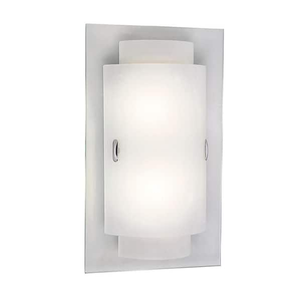 Bel Air Lighting Noelle 2-Light Polished Chrome CFL Wall Sconce with Frosted Glass Shade