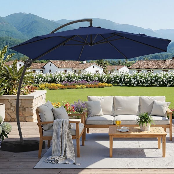 angled umbrella patio BLUU 10 FT Offset Outdoor Cantilever Umbrella Hanging U ensuring lasting durability and protection. Galtech 736 9' Auto-Tilt Umbrella