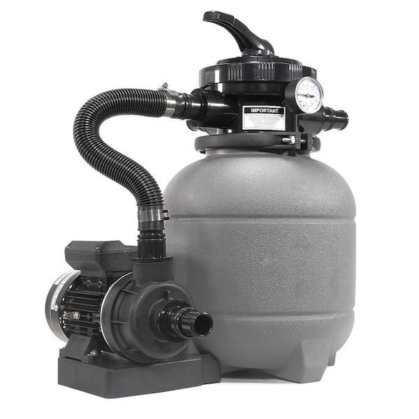 XtremepowerUS 12 in. Sand Filter Above-Ground with 0.25 HP Pump Power and Pool Pump 6-Way Valve Media Filter Included
