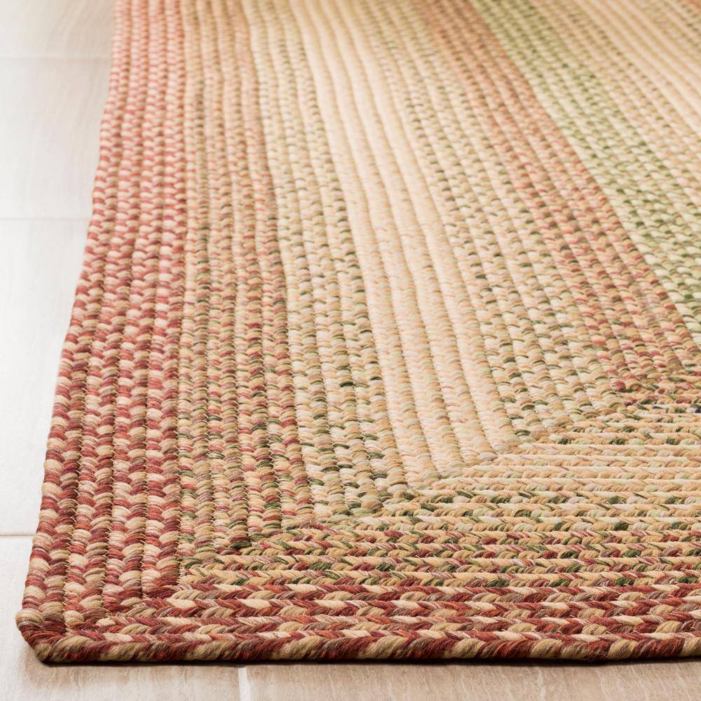 Rust and Multi Braided Reversible Synthetic Area Rug 3' x 5'