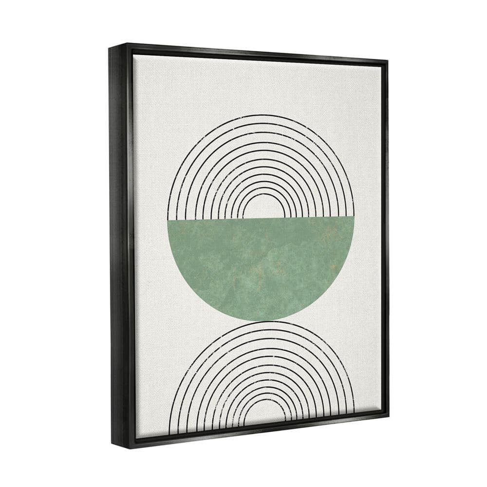 Abstract Geometric Green and Black Canvas Wall Art, 18x22