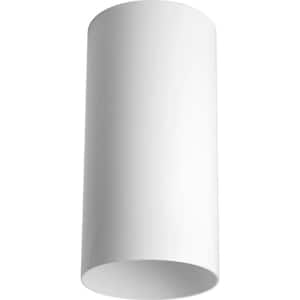 Cylinder Collection 6" White Modern LED Aluminum Outdoor Ceiling Light for Garage, Porch and Entry