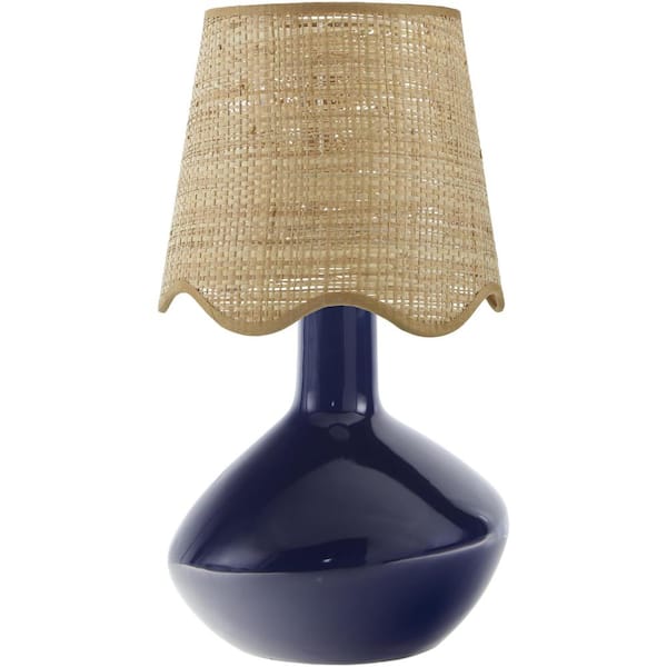 Livabliss Aviara AVR-004 15 in. H x 9 in. W x 9 in. D Accent Table Lamp, Blue