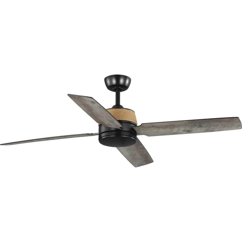 Shaffer II Matte Black 56" Ceiling Fan with LED Light and Remote