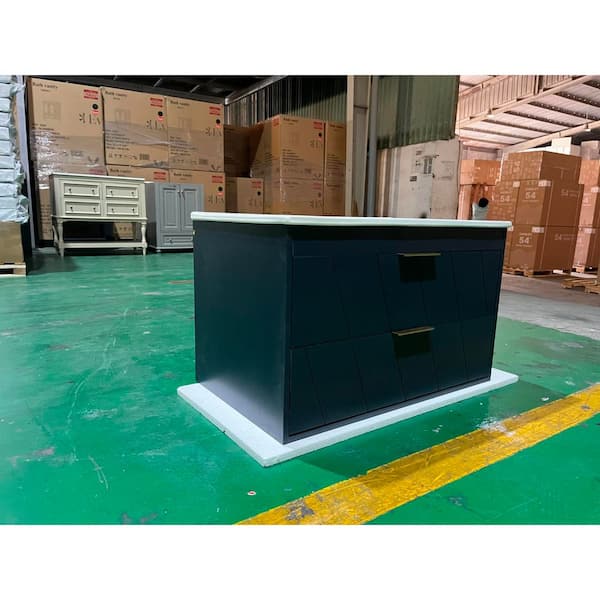 29.5 in. Storage Cabinet, Accent Cabinet with 2 Drawers, Dark Blue