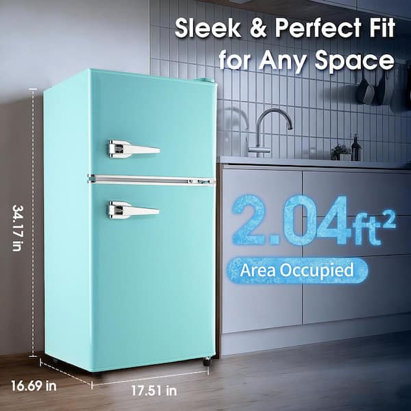 JEREMY CASS 3.5 cu. ft. Retro Mini Refrigerator in Tiffany Blue