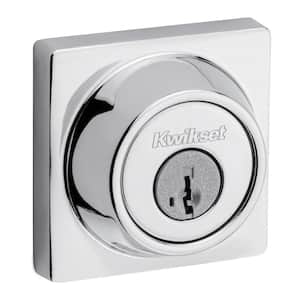 660 Contemporary Square Satin Nickel Single Cylinder Deadbolt featuring SmartKey Security and Microban Technology