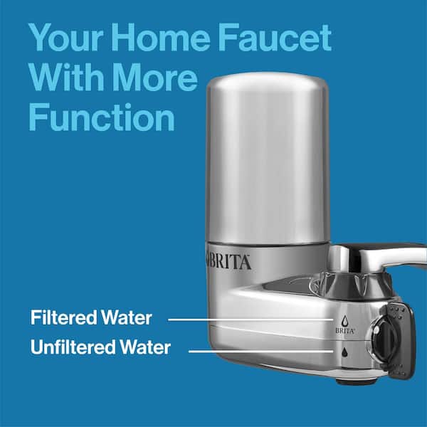 Brita Tap Water Faucet Filtration System, Reduces Lead - Chrome