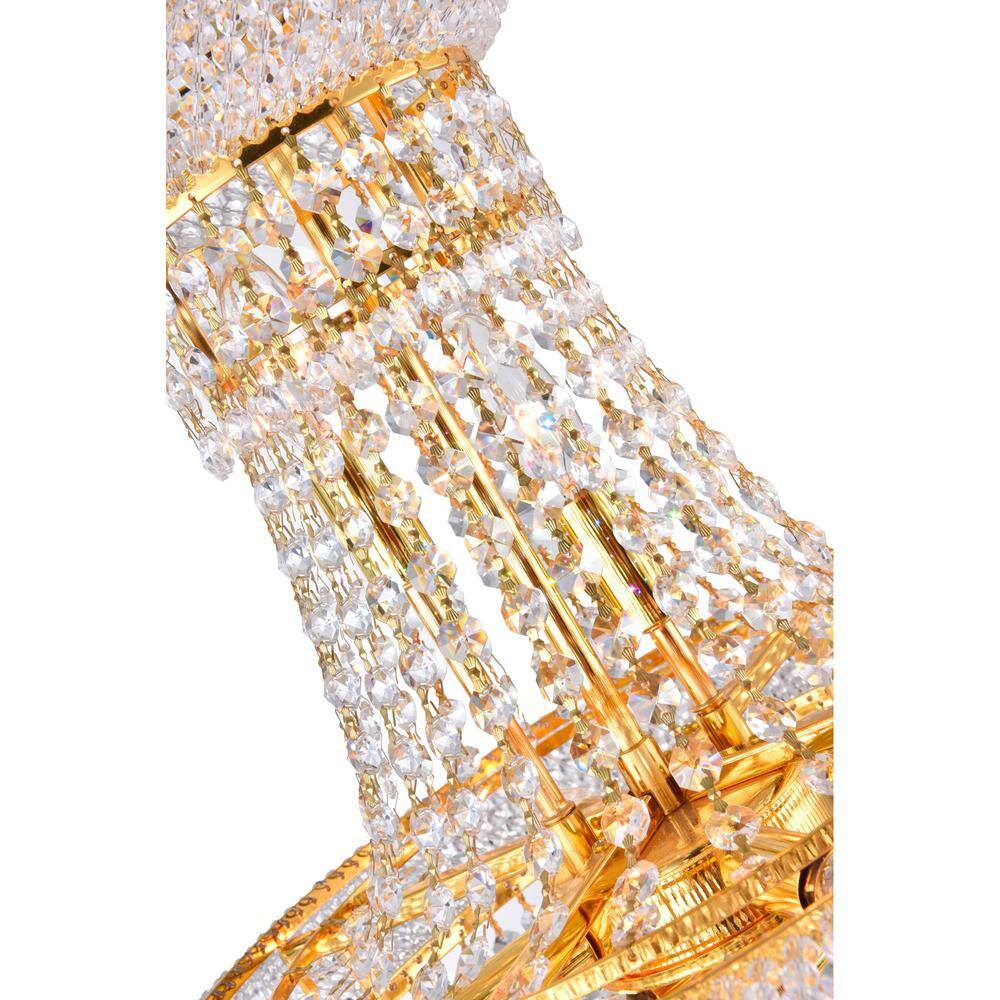 Empire Crystal Elegance 18" Gold Chandelier with Glittering Details