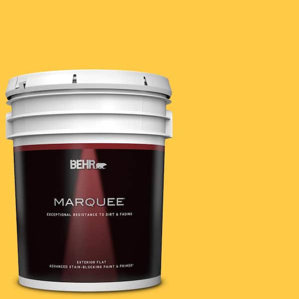 BEHR MARQUEE 5 gal. #P290-6 English Daisy Flat Exterior Paint & Primer